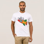 T-shirt Koala dormant sur une fusée colorée (Devant entier)