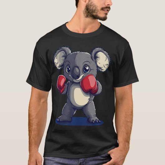 T-shirt Koala Drôle Avec Boxe (Devant)