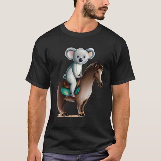 T-shirt Koala montant à cheval (Devant)