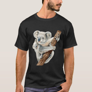 T-shirt Koala Ours Et Bébé Aquarelle Réaliste