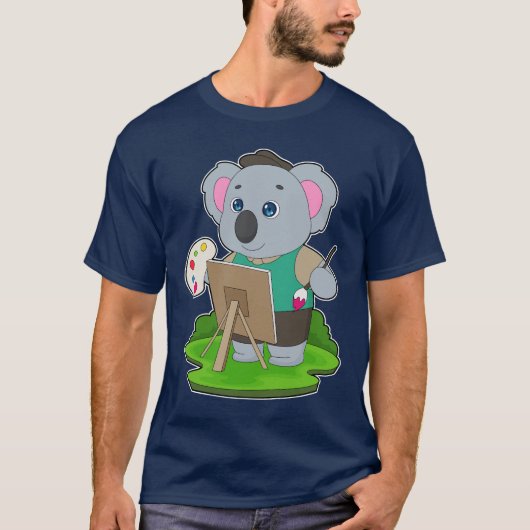 T-shirt Koala Painter Paintbrush Painting (Devant)