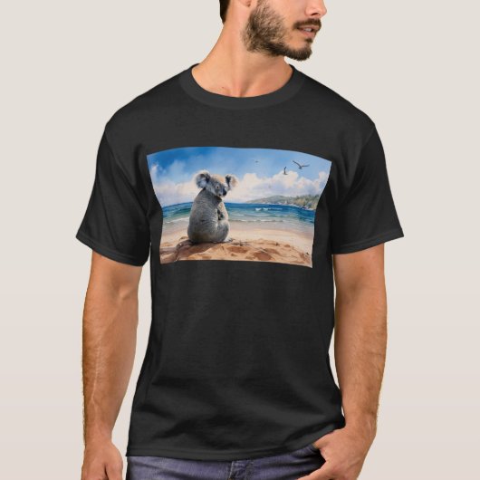 T-shirt Koala regarde l'océan (Devant)