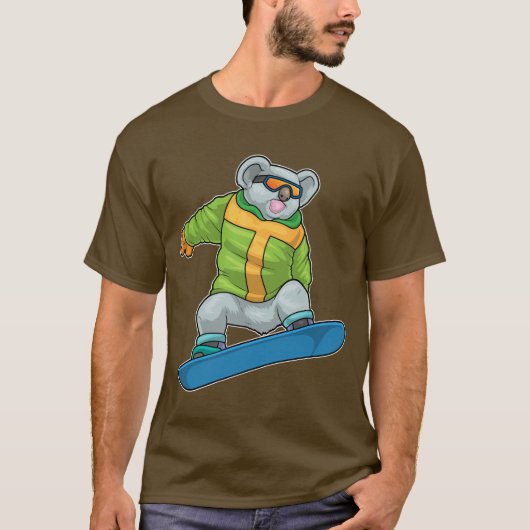 T-shirt Koala Snowboardeur Snowboard (Devant)