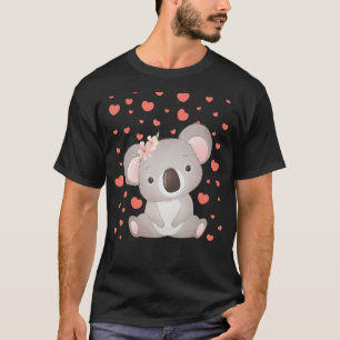 T-shirt Koala Valentine's Day Chemise du Coeur Rouge pour 