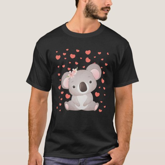 T-shirt Koala Valentine's Day Coeur rouge pour Koala Lover (Devant)