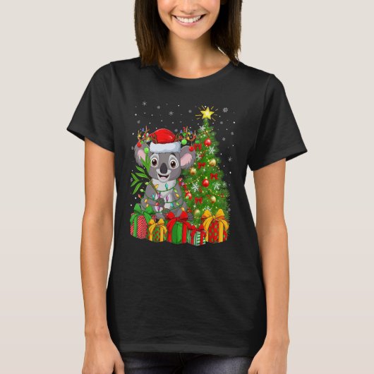 T-shirt Koala Xmas Holiday Santa Koala Christmas Tree (Devant)