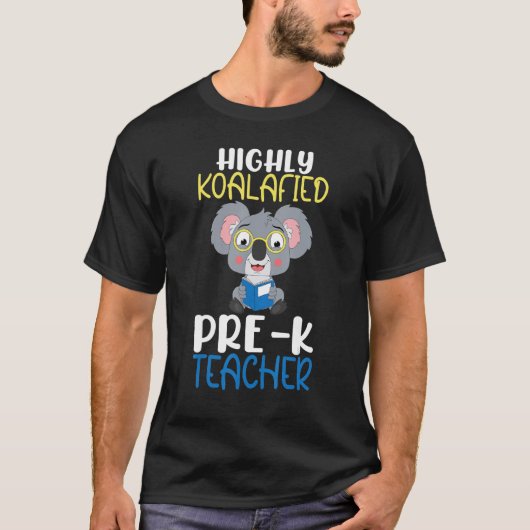 T-shirt Koalafied Pré K Enseignant Retour À L'École Cute K (Devant)
