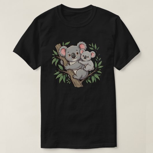 T-shirt Koalas mignons mère et bébé (Design devant)