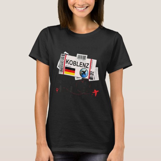 T-shirt Koblenz Girl Koblenz Boarding Pass Koblenz (Devant)