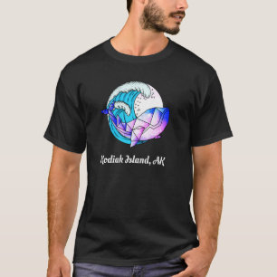 T-shirt Kodiak Island Ak Peinture japonaise Géométrique Or