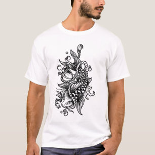 T-shirt Koi avec cloches et la corde tatouage design T-shi