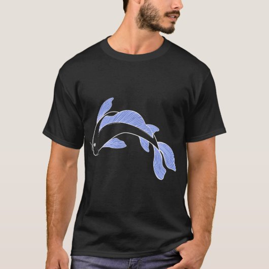 T-shirt koi bleu (Devant)