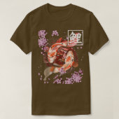 T-shirt Koi Carp Poisson Japonais Sakura Cerry Blossom pou (Design devant)
