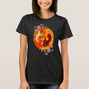 T-shirt Koi Cherry Blossom Yin Yang Japonais Koi Carp Nish