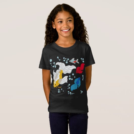 T-Shirt Koi et Bettas (Devant entier)