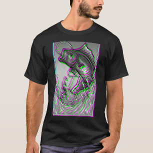 T-shirt Koi Fish Carp Fishing Japonais Grande vague au lar
