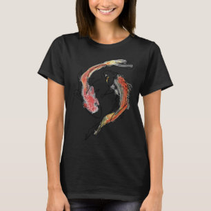 T-shirt Koi Fish Watercolor Art japonais Yin Yang Koi Fish