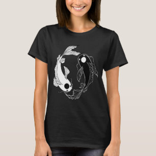 T-shirt Koi Fish Ying Yang noir et blanc