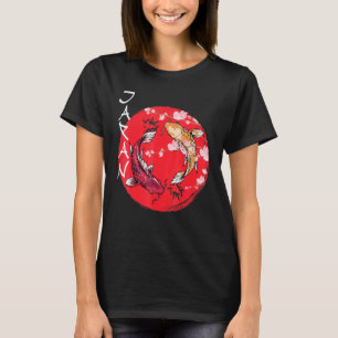 T-shirt Koi Fish Ying Yangdrapeau japonais Japon Cerisier