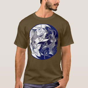 T-shirt Koi opposé Yin Yang Carpe asiatique Fleur Koi japo