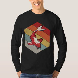 T-shirt Koi Poisson Géométrique Vintage Rétro Poisson Pois