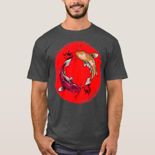 T-shirt koi poisson Japon ying yang avec bambou japonais