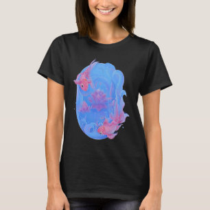 T-shirt Koi Poisson Lotus Eau Lily Fleur Chinoise Feng Shu
