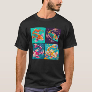 T-shirt Koi Poisson Pop Illustration Animale Colorée Femme