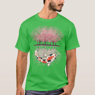 T-shirt Koi Sakura Arbre cerise en fleurs Japon étang Nish