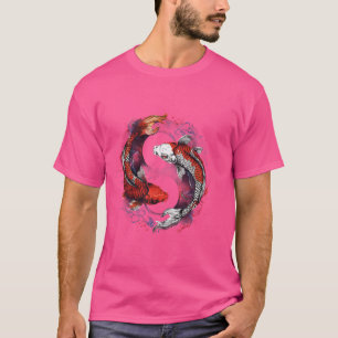 T-shirt Koi Yin Yang Japonais Pond Lover Asiatique Carpe K
