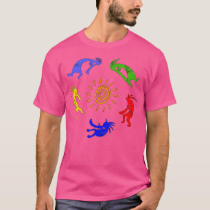 T-shirt Kokopelli Coloré Soleil Danseurs Musiciens Bon For