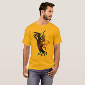 T-shirt Kokopelli Dance Musicien Or (Devant entier)