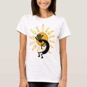 T-shirt Kokopelli Gold Sun Ladies Basic (Devant)