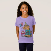 T-Shirt Komodo Dragon avec un casquette d'anniversaire hum (Devant entier)