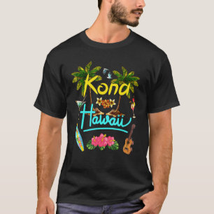 T-shirt Kona Hawaii Beach Summer Palm Surf Sun Set Palm Tr