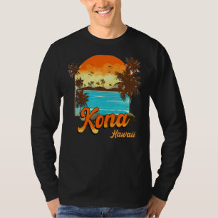 T-shirt Kona Hawaii Beach Vacances d'été Palm Sunset