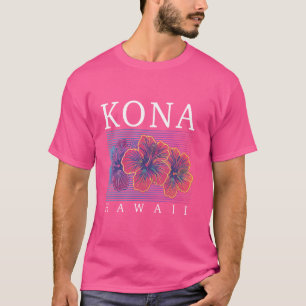 T-shirt Kona Hawaii Hawaii Hibiscus Fleurs Surfer Souve