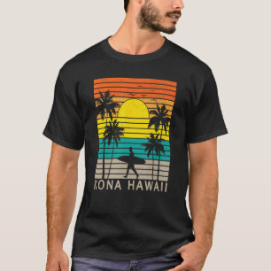 T-shirt Kona Hawaii Plage Surfer Palm Tree Vacatio