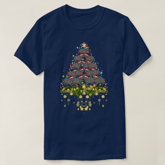 T-shirt Korat Cat Christmas Tree Lights Funny Xmas Lover (Design devant)