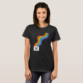 T-shirt Korea Flag Wavy Rainbow ROYGBIV Pride in Korea Rai (Devant entier)