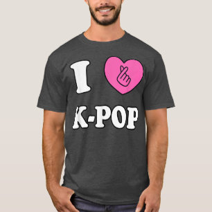 T-shirt Korean K-pop Snap doigt cœur main je t'aime Kpo