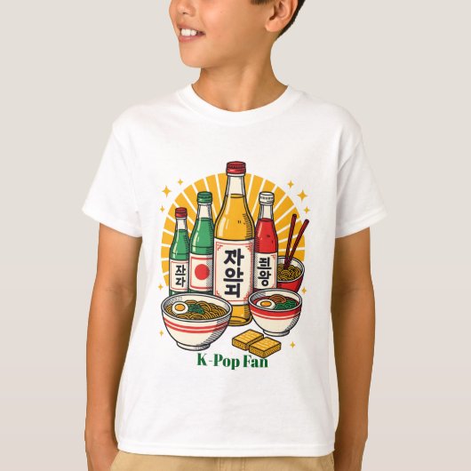 T-shirt Korean Pop Culture Chest Print (Devant)