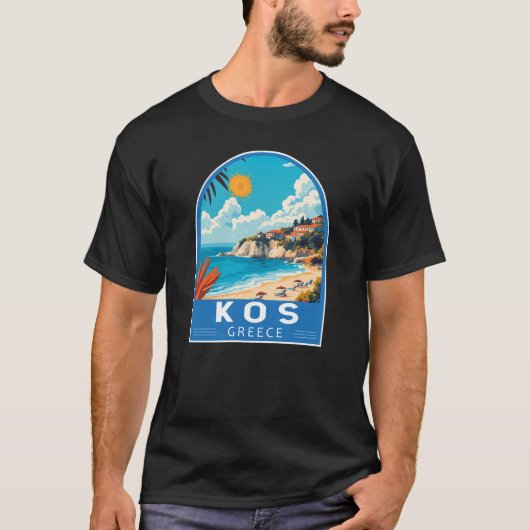 T-shirt Kos Grèce Travel Art Vintage (Devant)