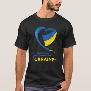 T-shirt Kostiantynivka Ukraine emblème du coeur du drapeau