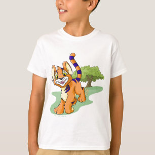 T-shirt Kougra orange aventureux sur l'île de mystère