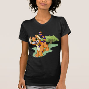 T-shirt Kougra orange aventureux sur l'île de mystère