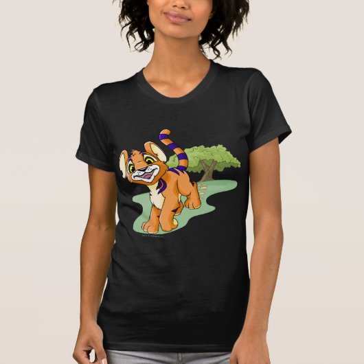 T-shirt Kougra orange aventureux sur l'île de mystère (Devant)