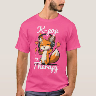 T-shirt Kpop Est Mon Thérapie Fox Coréen Pop Merch K-Pop M