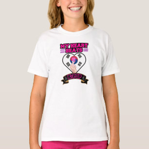 T-shirt KPop Heart Corée Drapeau Symbole main Design de mu