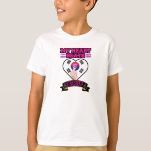 T-shirt KPop Heart Corée Drapeau Symbole main Design de mu